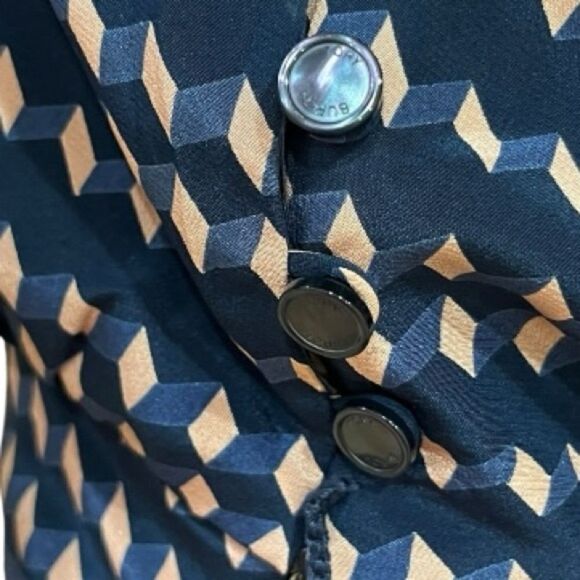 Elegant Blue Patterned Dress - Picture 13 of 14